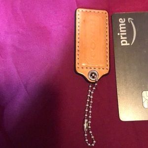 Coach tag 2.25” light brown/gold